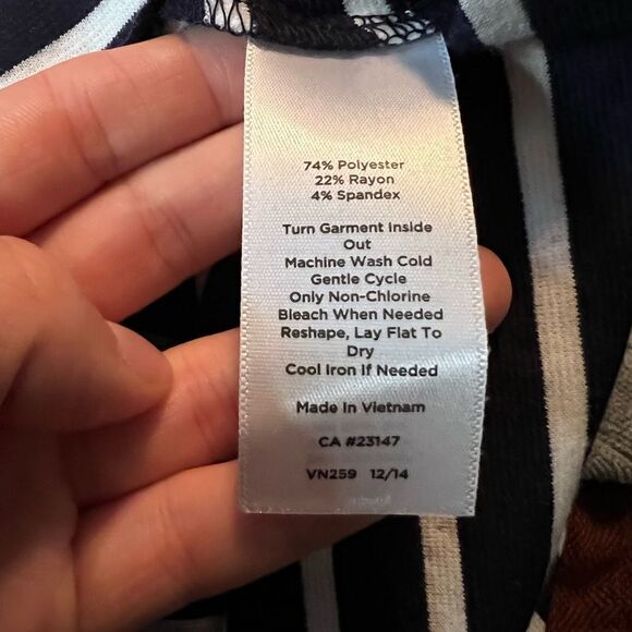 NWT! Talbots navy & white striped dress - Picture 6 of 10